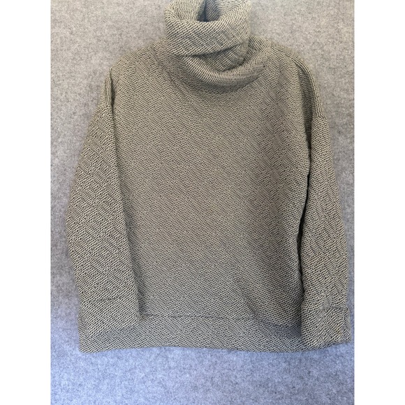GapFit Sweaters - GapFit Jacquard Knit Funnel Neck Sweatshirt Womens‎ L Black White Side Zip Cozy